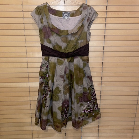 Floreat for Anthropologie Floral Embroidered Green Dress - Picture 4 of 14